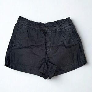 LOFT Black Drawstring Sateen Shorts